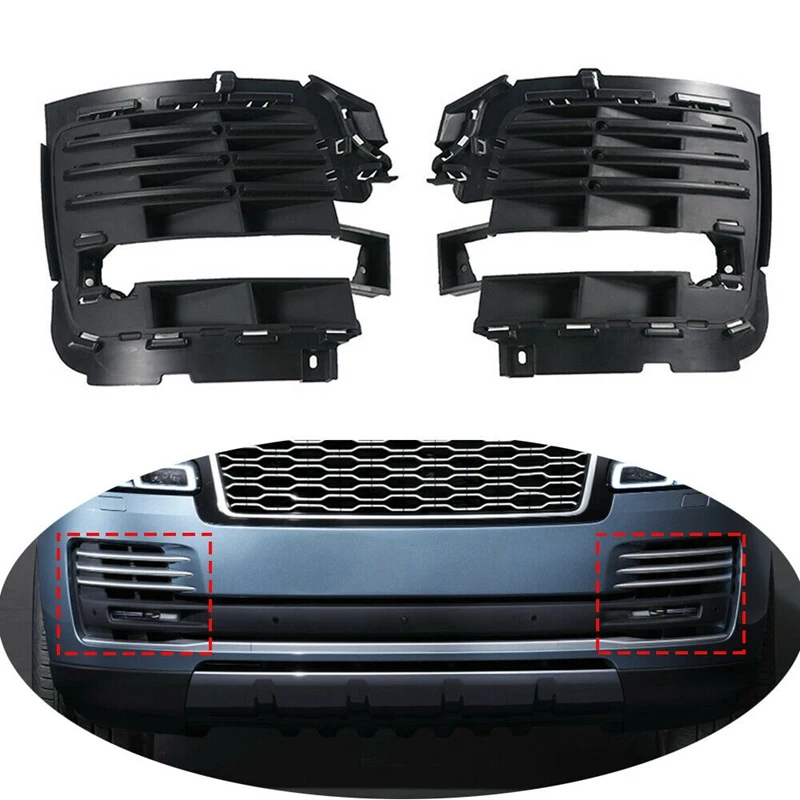 

1 Pair Front Bumper Fog Driving Light Base Bezel Grille for Land Rover Range Rover 2018-2021