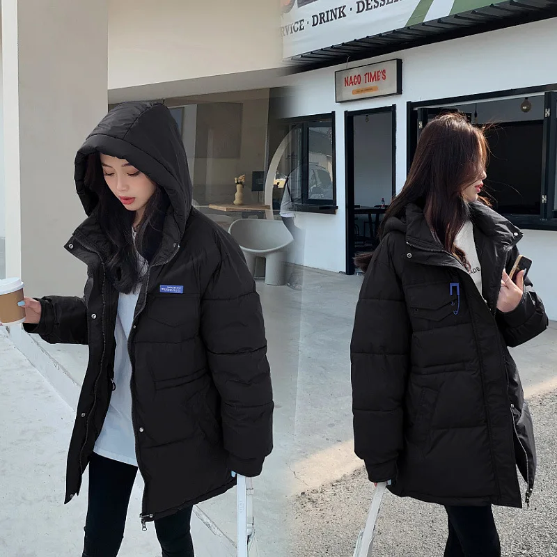2022 New Winter Women Cotton Padded Jacket Women's Loose Hooded Down Jacket Female Warm Thick Parkas Coat Harajuku Winter Jacket