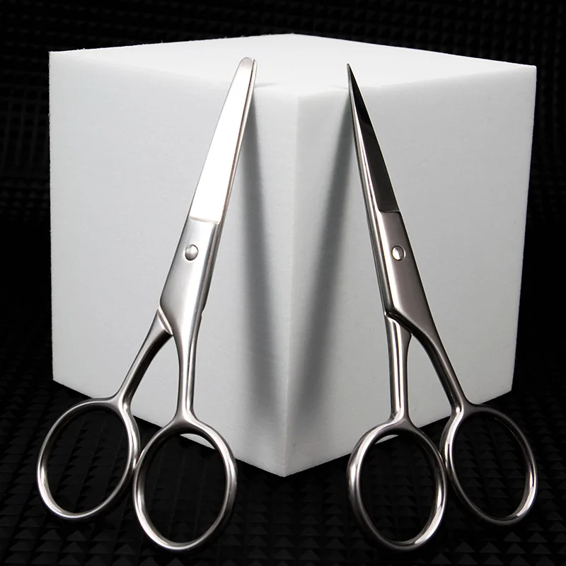

Stainless steel round nose scissors, beauty tools, makeup, eyebrows, beard