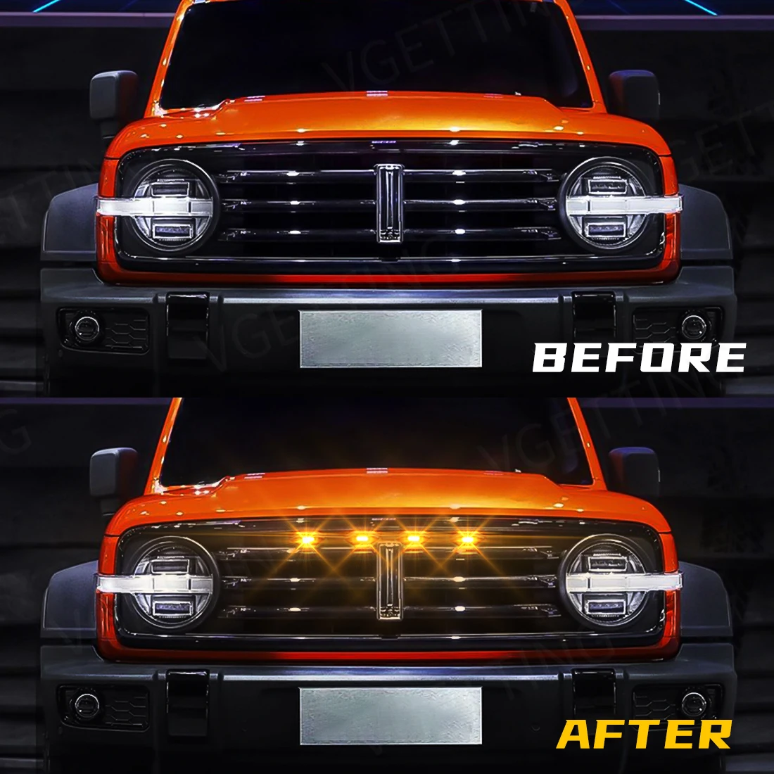 Передняя Решетка Для Автомобильных Дневных Ходовых Огней 300 GWM Желтого Цвета