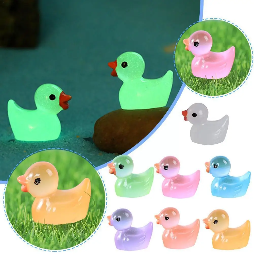 

1pc Cute Mini Pink Duck Fluorescence Duck Room Decor Ornament Accessories Moss Animal Micro Decoration Miniature Landscape J6p6