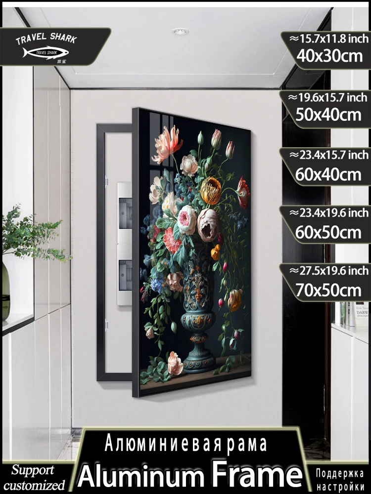 Фото Путешествия Акула Nordic Decorativ Цветочные картины электрической коробки Плакат Настенный художественный переключатель Фотографии Рамка Декор Фреска Современный дом №4