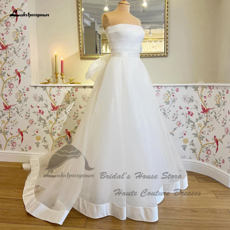 

Lakshmigown женское свадебное платье без бретелек с открытыми плечами 2023 Vestidos гражданские пышные тюлевые Длинные свадебные платья