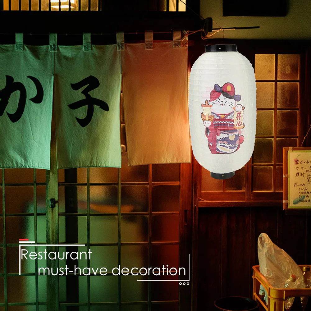 

10 inch Japanese Style Lucky Cat Lantern Chochin Restaurant Sign Bar Pub Decor