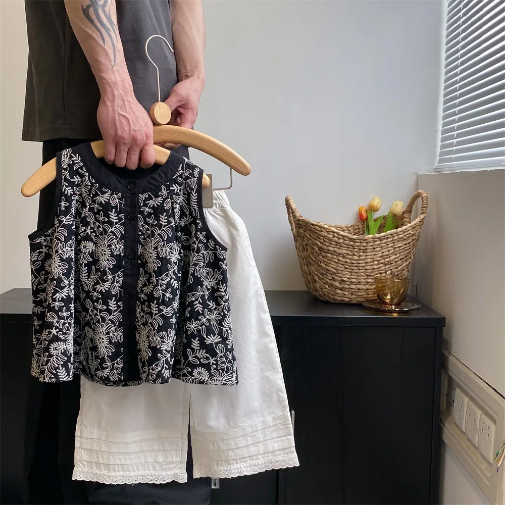 

2023 New Girls Clothing Sets Summer Girls Suit Baby Sleeveless Floral Print Shirt Pants 2pcs Outfits Kids Clothes Set