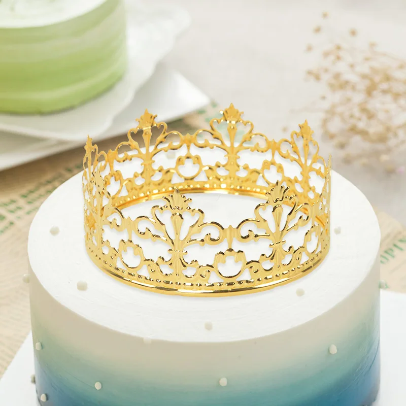 

Tiara Metal Crown Cake Topper Gold Silver Wedding Cake Topper Happy Birthday Princess Party Dessert Decoration Baby Shower Favor