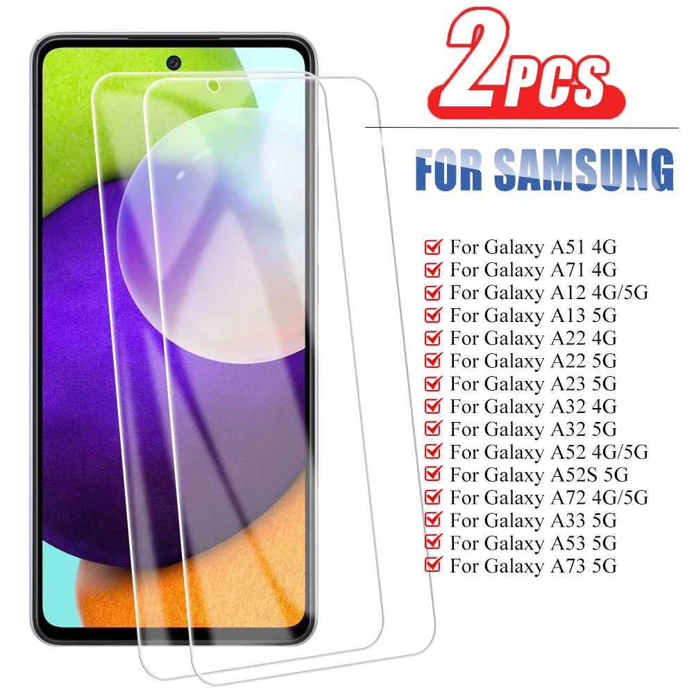 

Tempered Glass For Samsung Galaxy A52 A73 A53 A13 A23 A33 A72 A12 A22 A32 A52S 5G A71 A51 Screen Protector Protective Glass Film