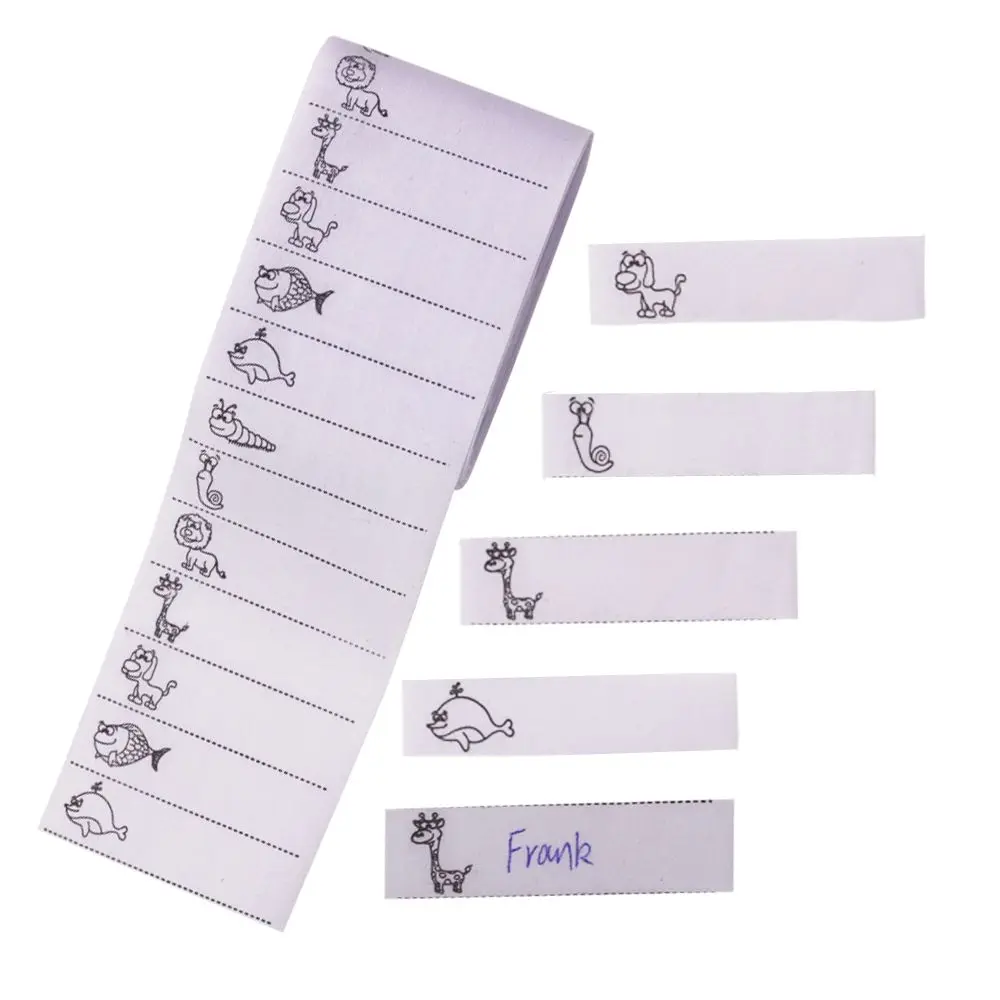 

100/200pcs/pack Washable Iron on Name Labels Garment Fabric White Tags Marker Set for Clothes Accessories