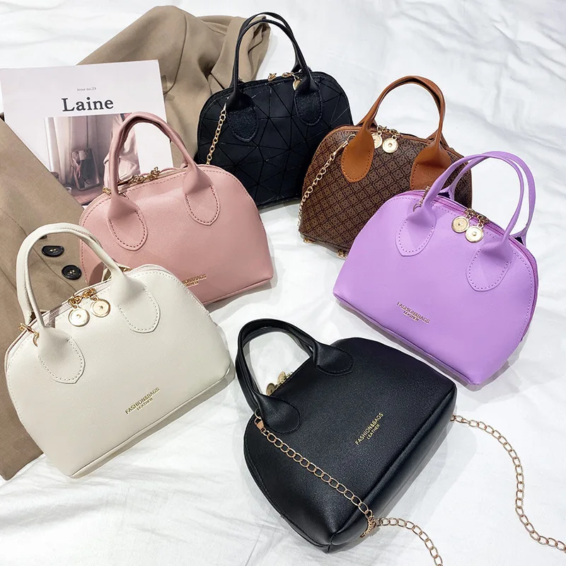 

Women's Shell Bag 2022 Summer New Handbag Simple and Versatile Zipper One Shoulder Diagonal Small Crossbody Purse