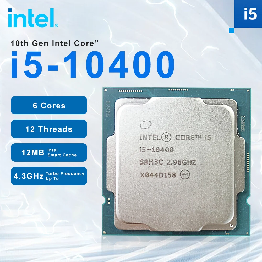 

Intel New Core i5-10400 i5 10400 2.9 GHz Six-Core Twelve-Thread CPU Processor L2=1.5M L3=12M 65W LGA 1200 processador Accessorie