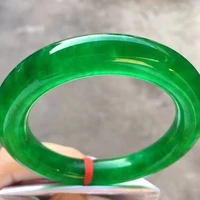 natural myanmar jadeite bangle round bar real jadeite bangle natural green jade stone for woman temperament bracelets 57 3mm 409
