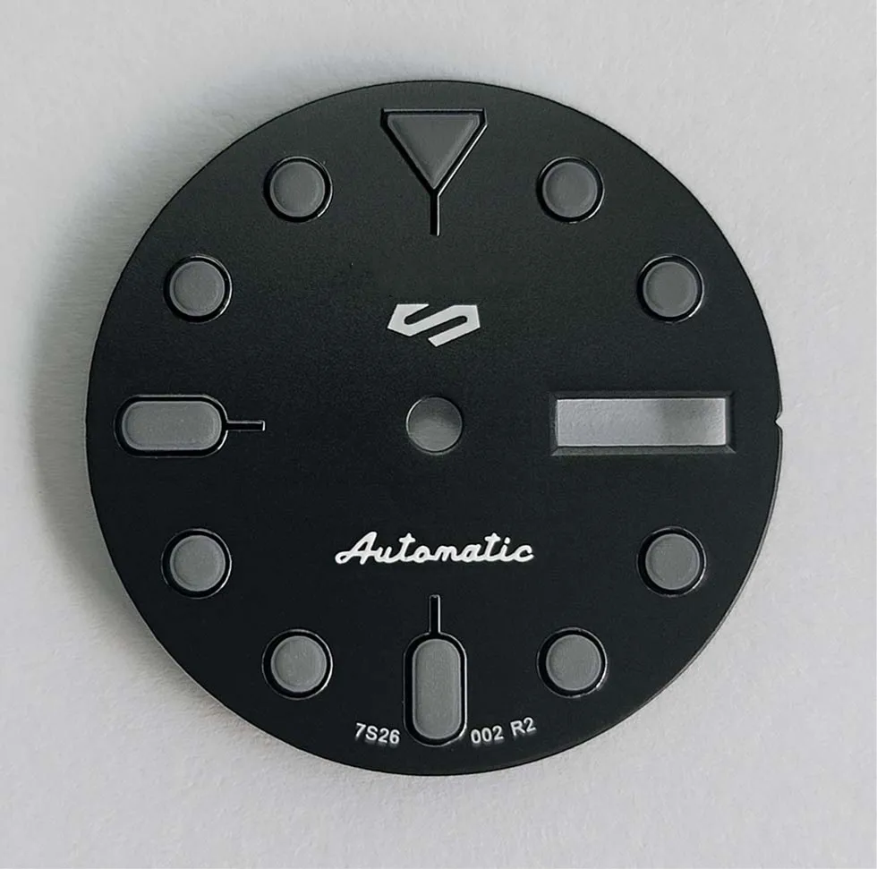 New modification watch accessories dial color nail with green luminous 28.5mm dial black suitable for Japanese NH36 movement