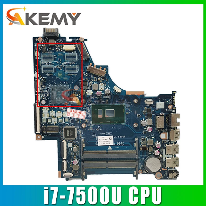 

Материнская плата для ноутбука HP 15-BS 924752-601 924752-001 CKL50 LA-E801P с процессором SR341 i7-7500U DDR4 MB 100% протестирована Быстрая доставка