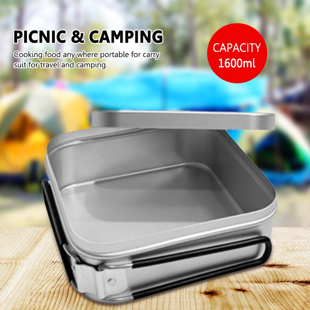 

Наружный Ланч-бокс для кемпинга из алюминиевого сплава, дорожный японский Ланч-бокс для приготовления пищи и пикника, бэнто-бокс, обеденный ...