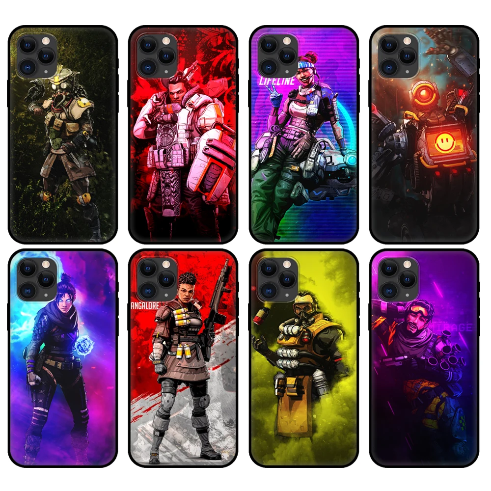

Черный чехол из ТПУ для iphone 5 5s se 6 6s 7 8 plus x 10, чехол для iphone XR XS 11 pro MAX, чехол Apex legends
