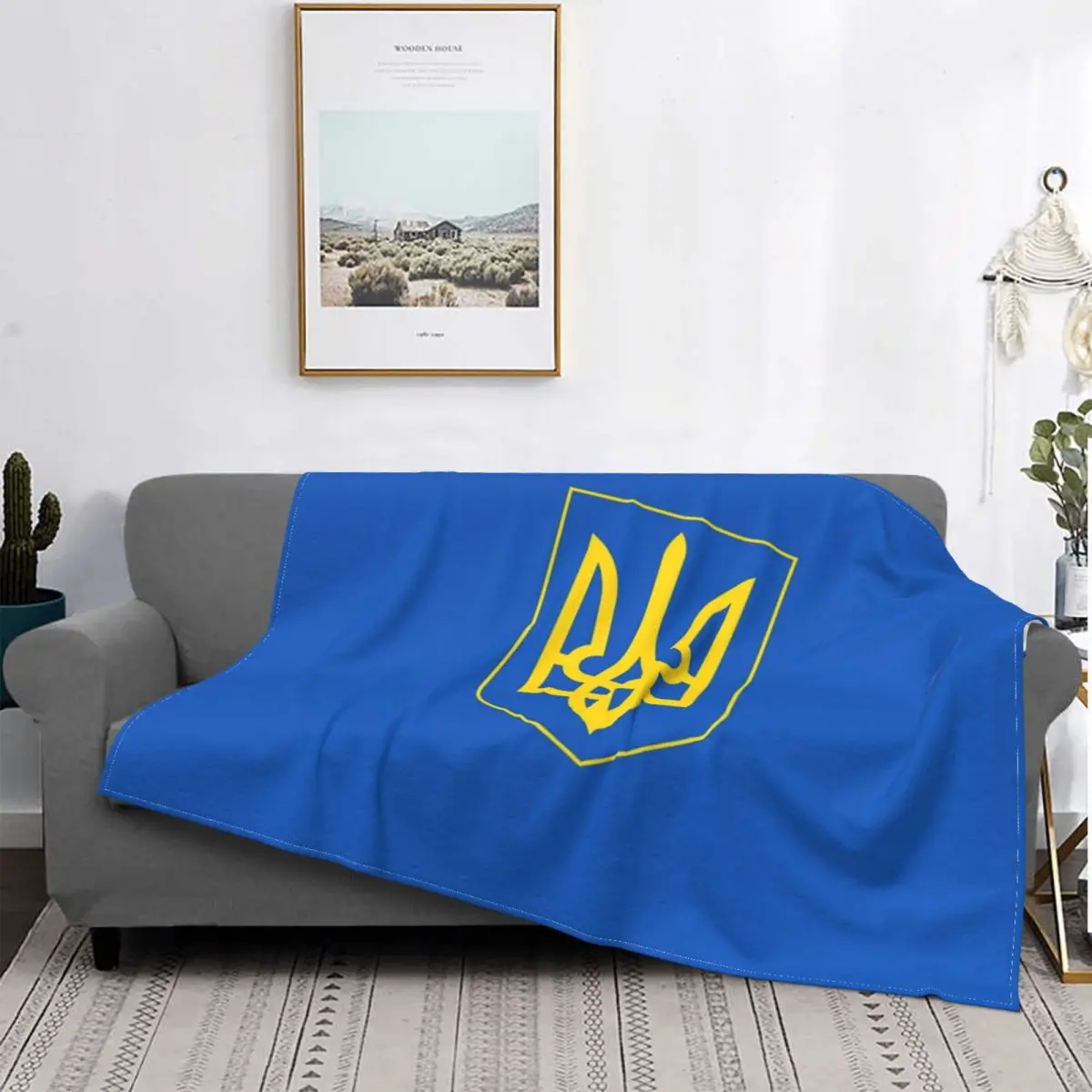 

Плед с гербом Украины, бархатное легкое одеяло с флагом для дома, на весну и осень