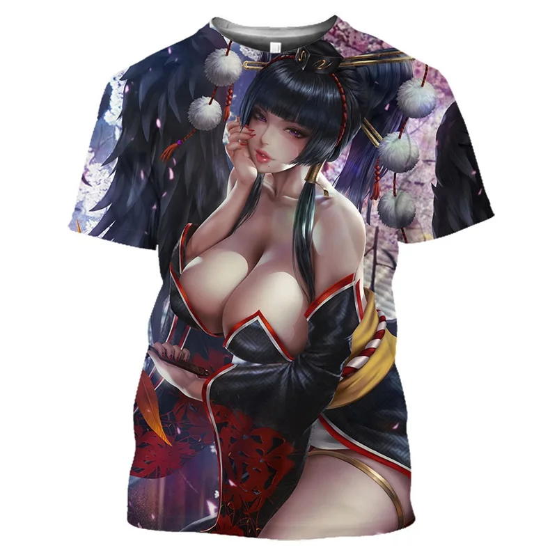

Anime Kawaii Girls T Shirt Fashion 3D Print Sexy Hentai Streetwear Men Tops Women Oversized T Shirt Harajuku Kids Tees Clothing