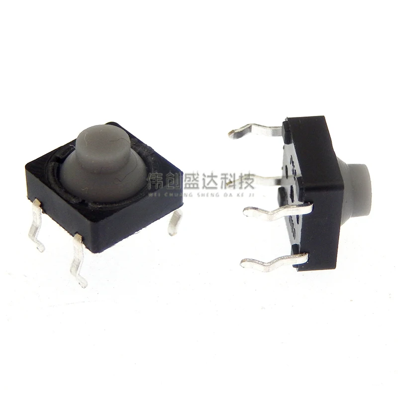 

10 шт./лот, 8x8x5,5 мм TS-F004 8*8*5, 2PIN/4PIN, проводящий силикон, беззвучный тактильный тактовый кнопочный микропереключатель