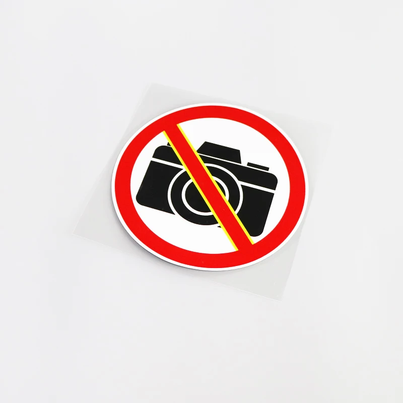 

1 pcs 12.8CM*12.8CM New Warning No Photographing PVC Car-styling Car Sticker Decal Graphical