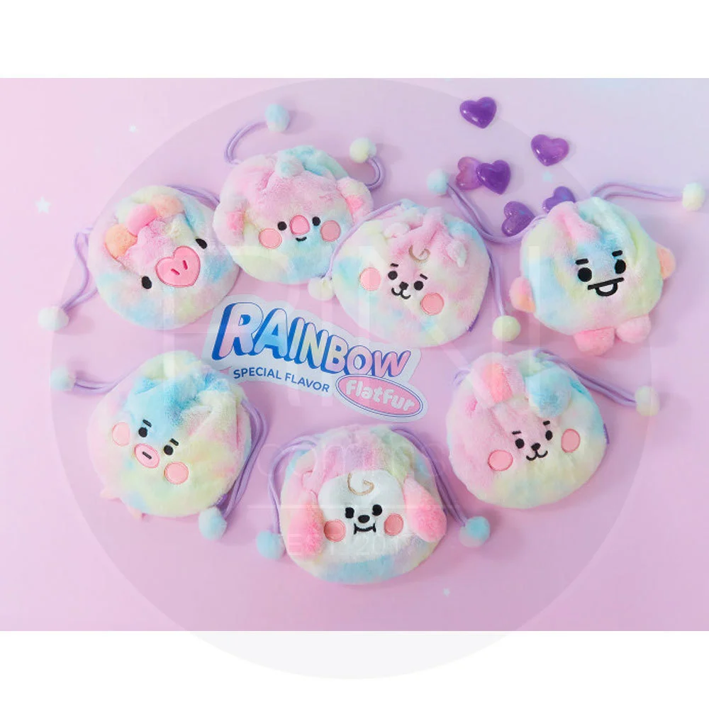 

KPOP Bangtan Boys Cute Doll Bag Rainbow Series Drawstring Bag Cartoon Storage Bag Tote Bag Coin Purse Gift SUGA V Fan Collection