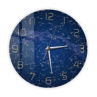 night sky star map modern design printed wall clock for living room celestial map constellation home decor star space wall watch