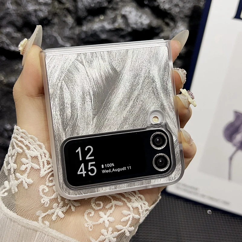 Роскошный чехол с лазерным перьем и Авророй для Samsung Galaxy Z Flip 6 5 4 3 Flip5 Zflip