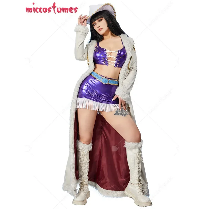 Женский костюм в стиле аниме Miccostumes бюстгальтер и мини-юбка с длинным пальто