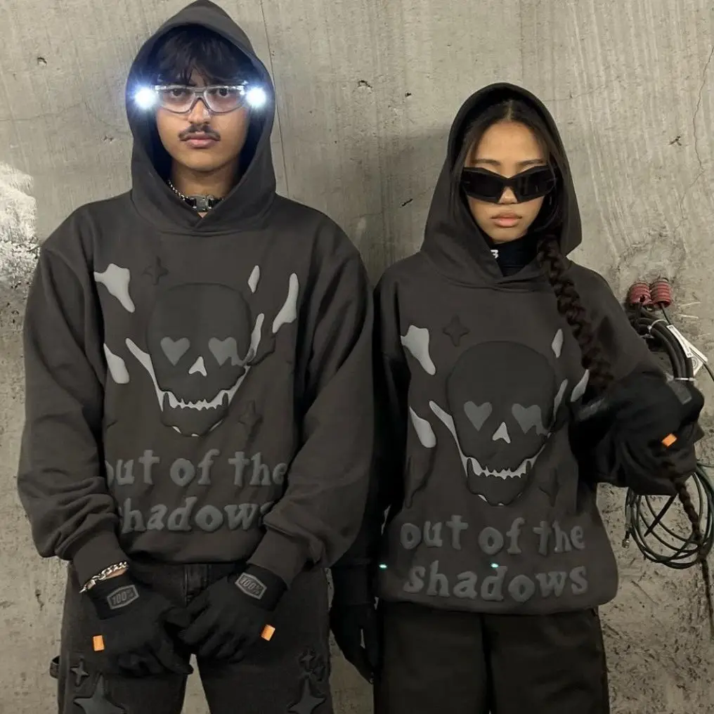 

CPFM CHO "Star Skull" Foam 3D Printed Velvet Hooded Hoodie Hoodie Winter