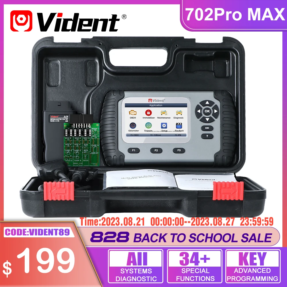 Vident iAuto702Pro MAX OBD2 сканер автомобильный диагностический инструмент все системы OBD 2 сканер активный тест-код считыватель ключей кодирующий инструмент