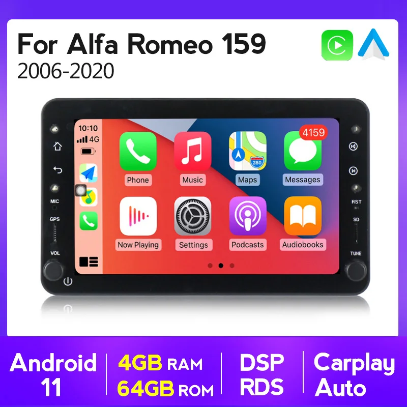 DSP RDS Android 11 автомобильное радио для Alfa Romeo 159 автомобиль Brera Spider Sportwagon GPS навигация