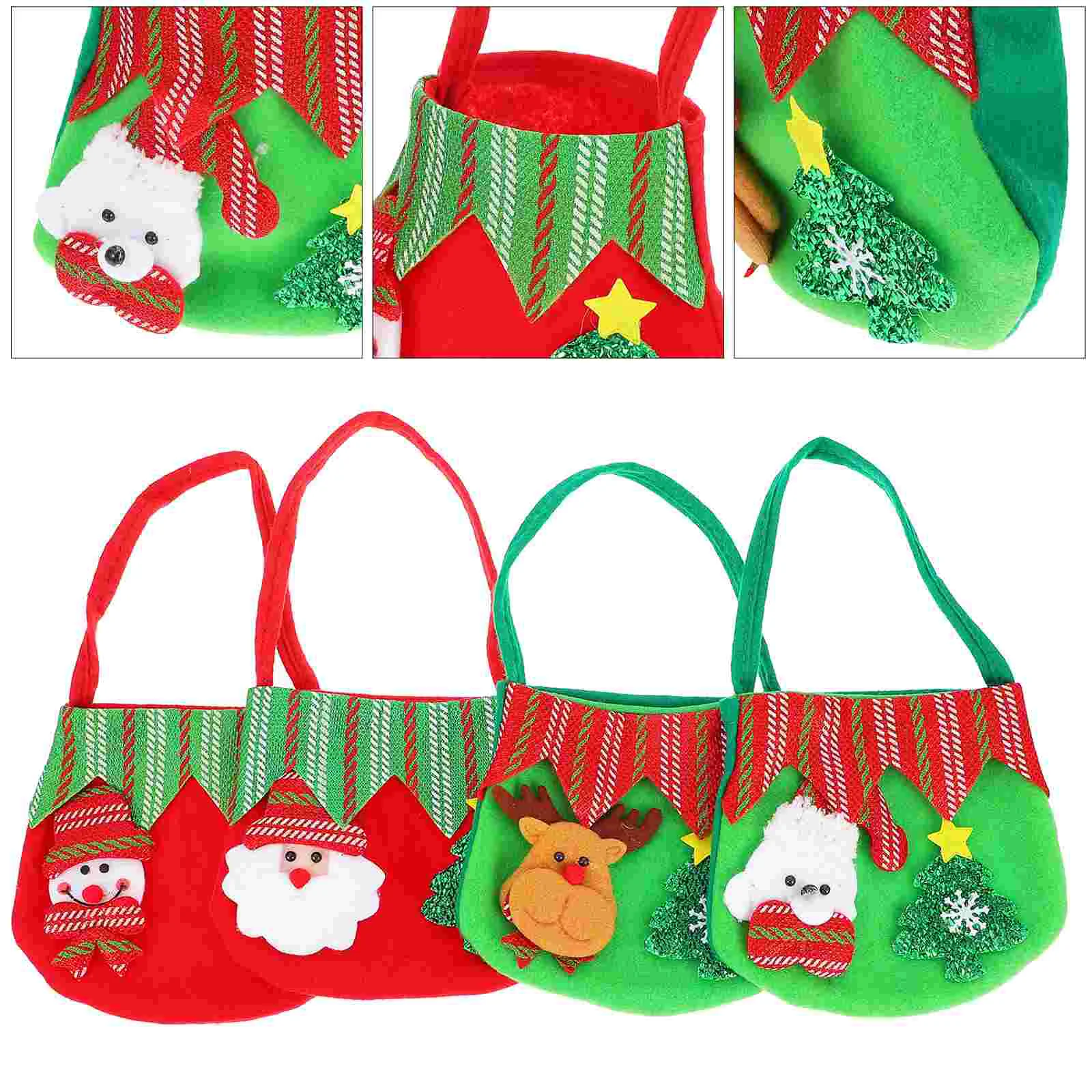 

Christmascandy Gifthandle Goodiewrapping Holiday Packing Fabric Pouch Kids Present Party Santa Snack Wrapper Totepackaging Sack