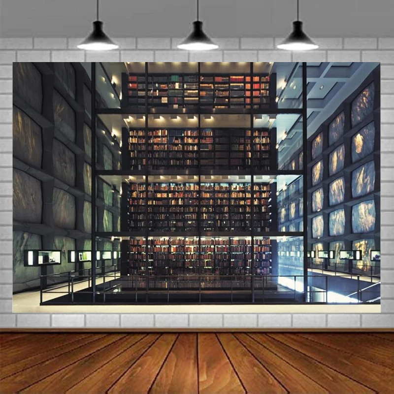 

Office Bookshelf Photography Backdrop Video Conference Library Home Office Window Video Shooting Decoration Background