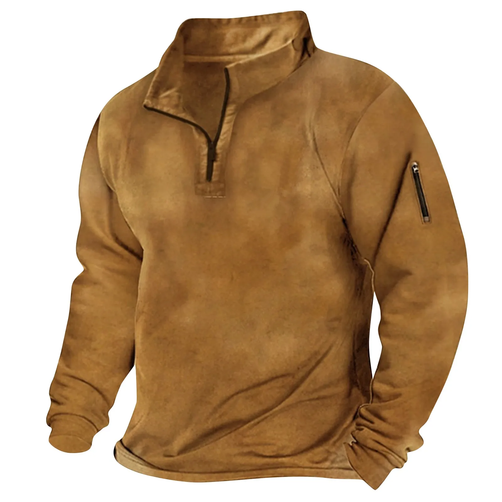 

Men Sweatshirts Hoodie Stand Neck Half Zip Long Sleeve Autumn Winter Fashion Solid Color Pullover Casual Vintage Tops