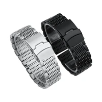 20mm 22mm watch band bracelets strap fit for samsung huawei seiko skx007 replace solid strap belt with deployment buckle clasp