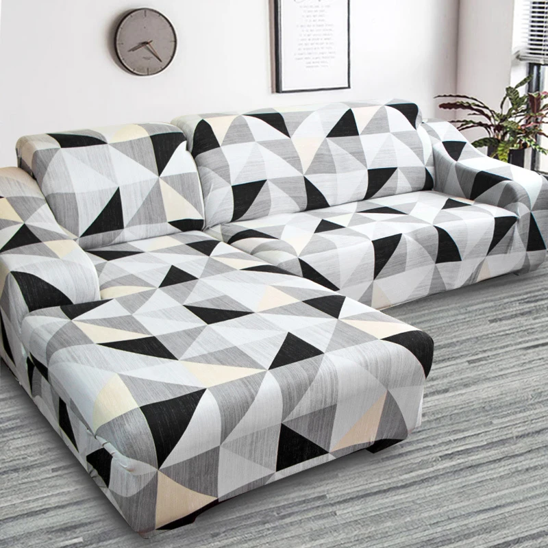 

L Shape Corner Sofa Cover Elastic for Living Room Printed Cover for Sofa Slipcovers Stretch 1/2/3/4 Seat