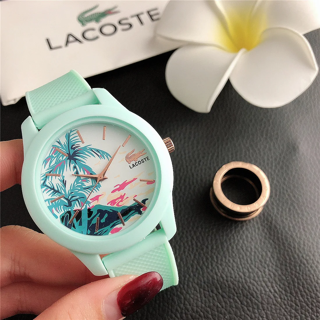 2023 popular European style silicone student watch fashion beautiful landscape map design all-match women's watch
