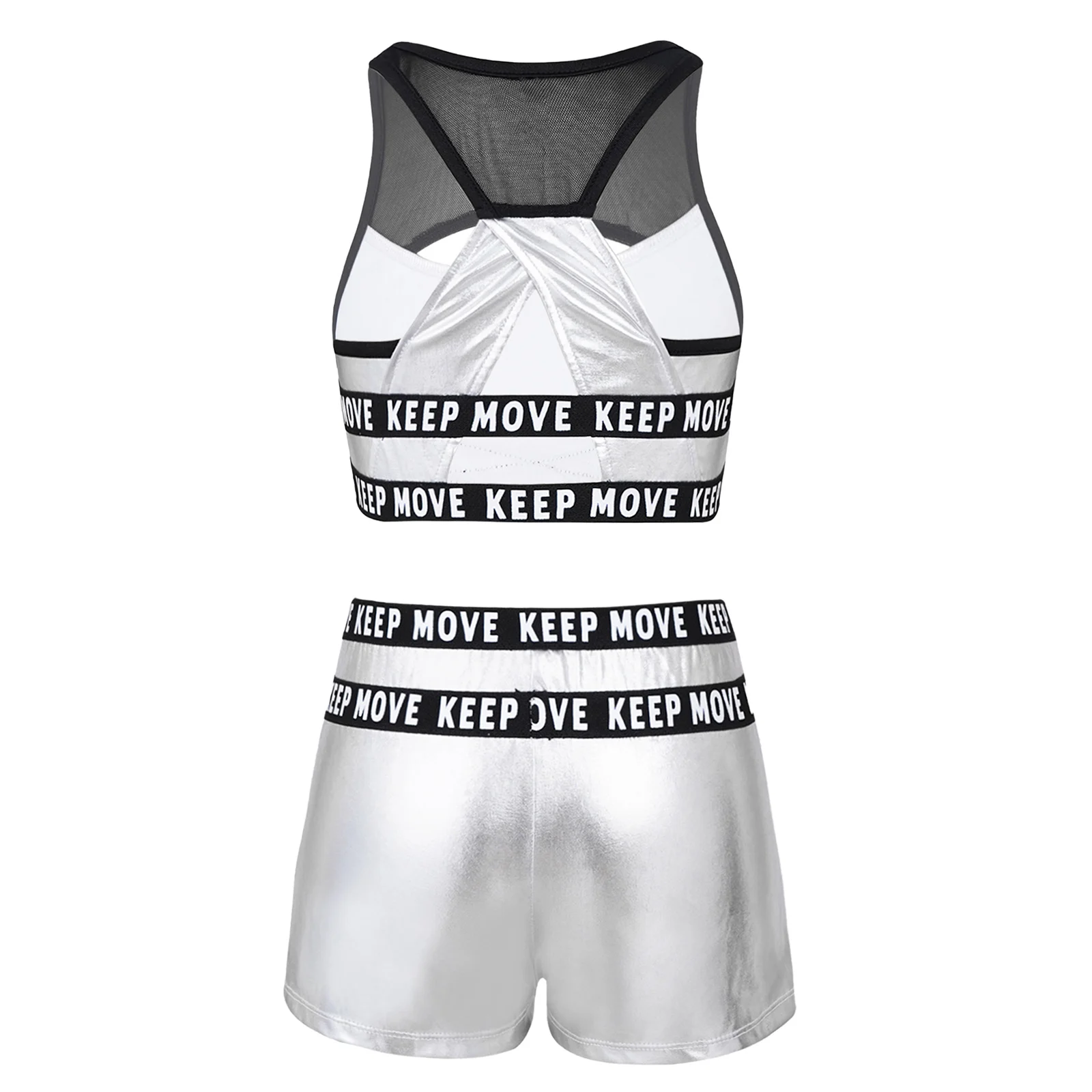 Детская блестящая прозрачная сетчатая Спортивная одежда для девочек