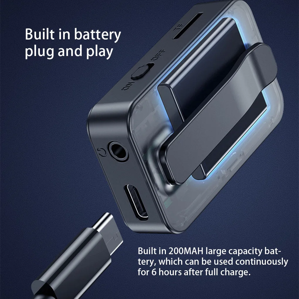 Bluetooth-compatible 5 0 Audio Receiver Stereo Sound Noise Reduction MP3 Player Hands-free FM Transmitter Photography