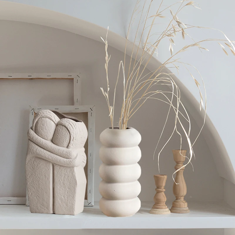 

Creative Plain Color Ceramic Vase Ornaments Abstract Special-Shaped Living Room Study Home Office Flower Arrangement Decoration