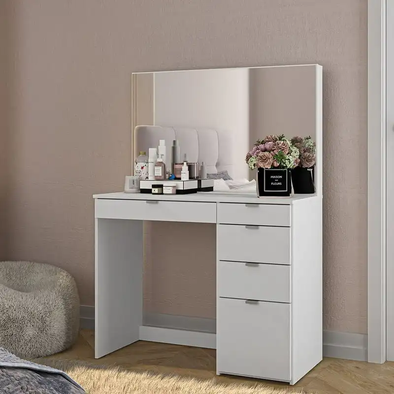 

Modern Vanity Desk Table, White Finish Linlamlim pillow cover