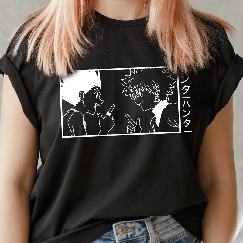 Футболка мужская хлопковая с принтом Hunter X модная тенниска японским аниме HxH