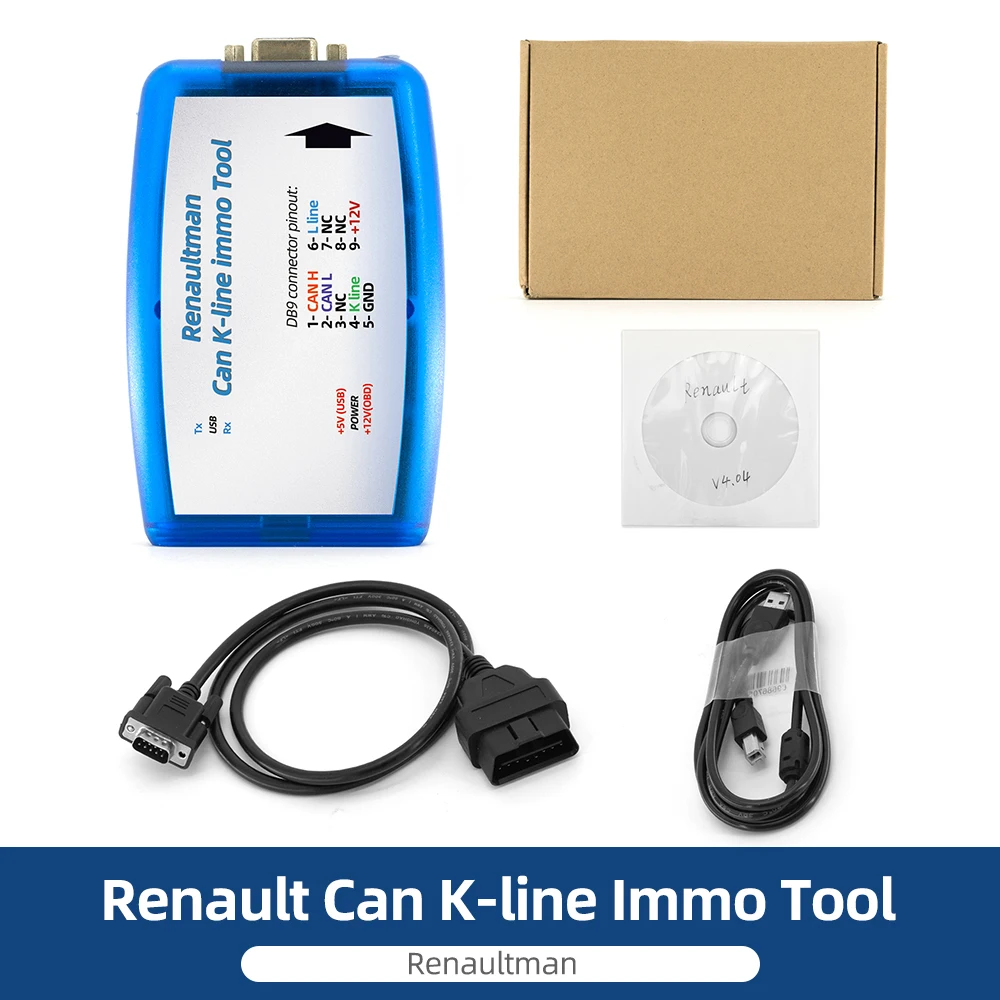 Инструмент для Renault Can K-line Immo V4.04 подходит CAN/K-line OBDII ECU программатор OBD2 инструмент