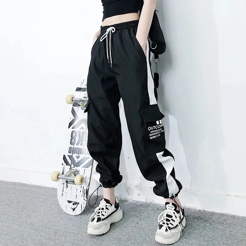 

Cargo Pants Women High Waist Loose Joggers Streetwear Punk Black Harem Trousers Korean Hiphop Fashion Overalls Vintage Pantalone
