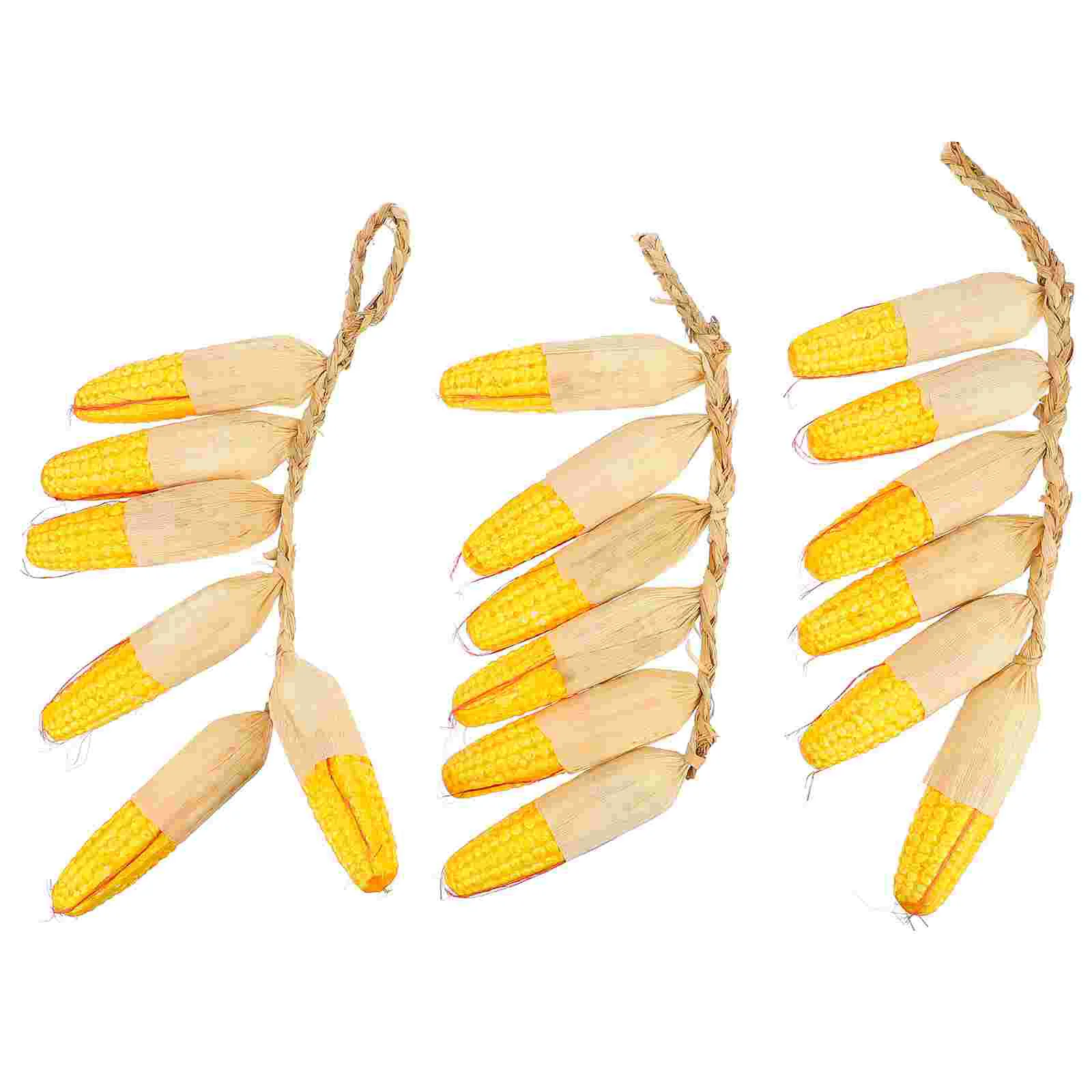 

3 Strings Simulated Corn Hanging Skewers Simulation Pendant Fall Decorations Home Artificial High Density Foam Ornament Garland