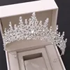 Luxury Silver Color Crystal Water Drop Bridal Jewelry Set Rhinestone Tiara Crown Necklace Earring Set Bridal Wedding Jewelry Set 6