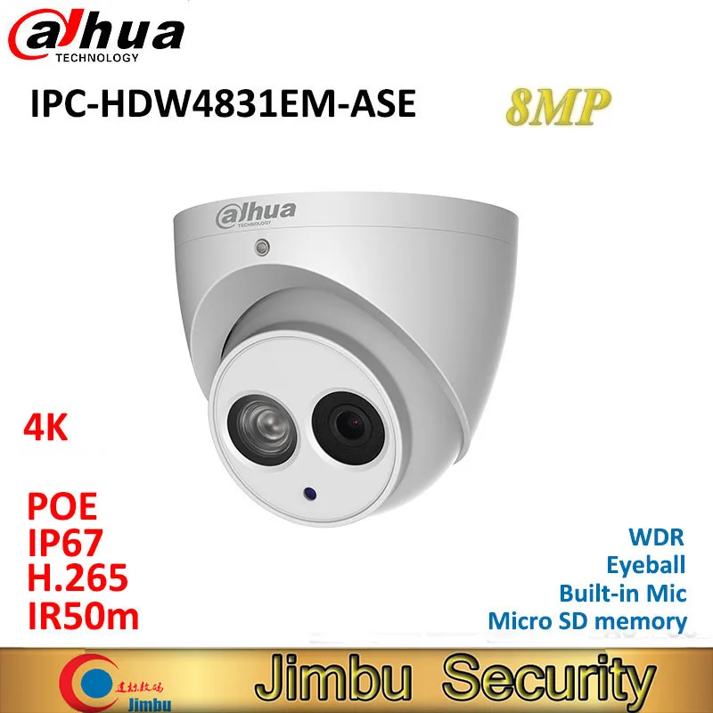 

IPC-HDW4831EM-ASE Dahua 4K камера IR50m eyeball CCTV 8MP IP-камера со встроенным микрофоном H.265 умное Обнаружение Домашняя безопасность cctv видео
