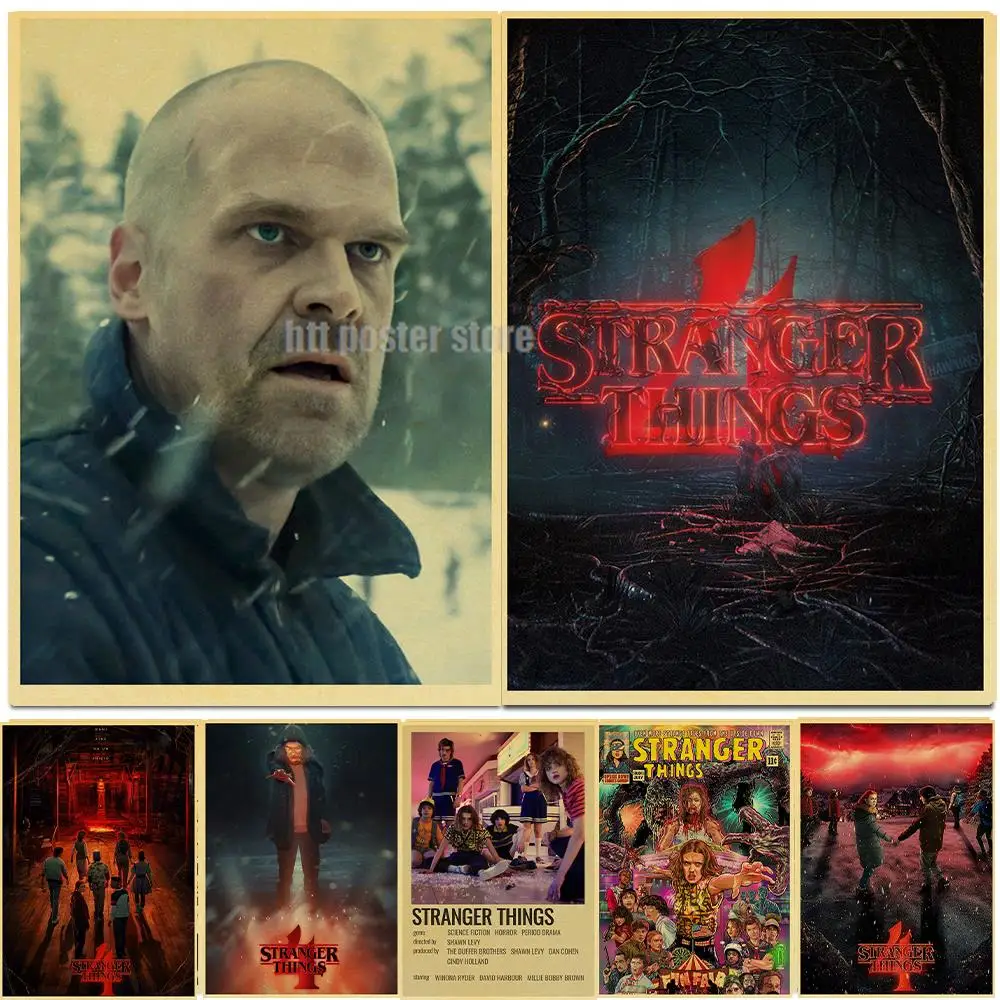 Популярный ретро постер для ТВ-шоу очень странные дела 1 2 3 4 постеры из