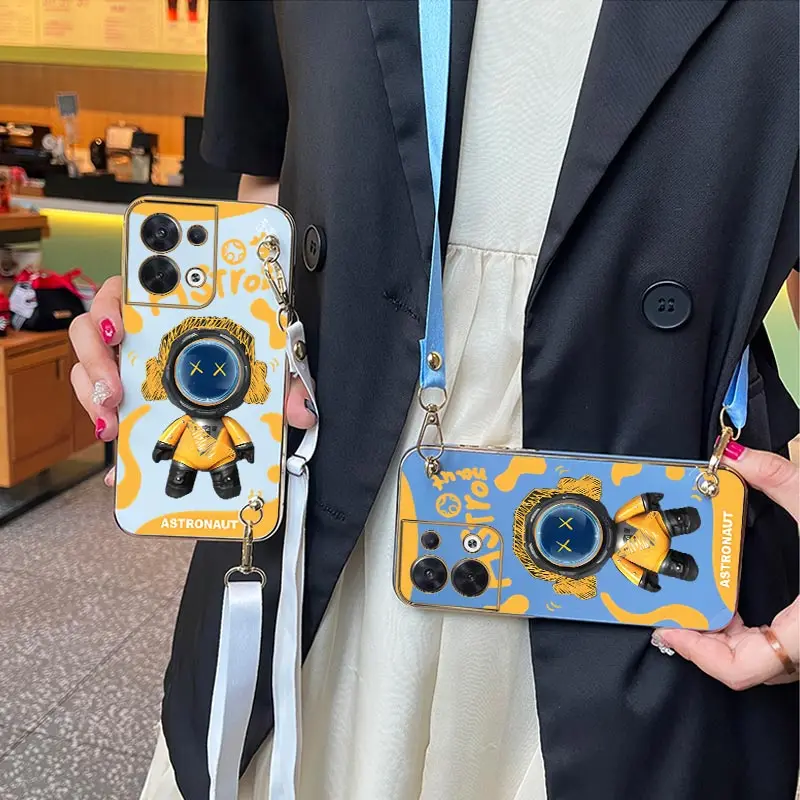 Комбинезоны с астронавтом и ремешком для OPPO Reno 8Pro 8T 8 9 10 10Pro 7 7Z 7Lite 5 9ProPlus 6ProPlus 6Z 6 6Lite