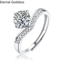 925 sterling silver moissanite rings fashion diamond bands 1ct women engagement bridal classic fine ring jewelry