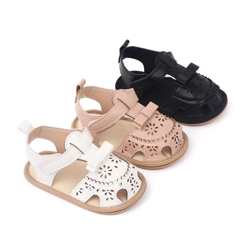 

Girl Baby Hollow Breathable Sandals Summer New Soft Sole Non Slip Baby Sandals Bow Knot Cute Baby First Walkers Toddler Shoes